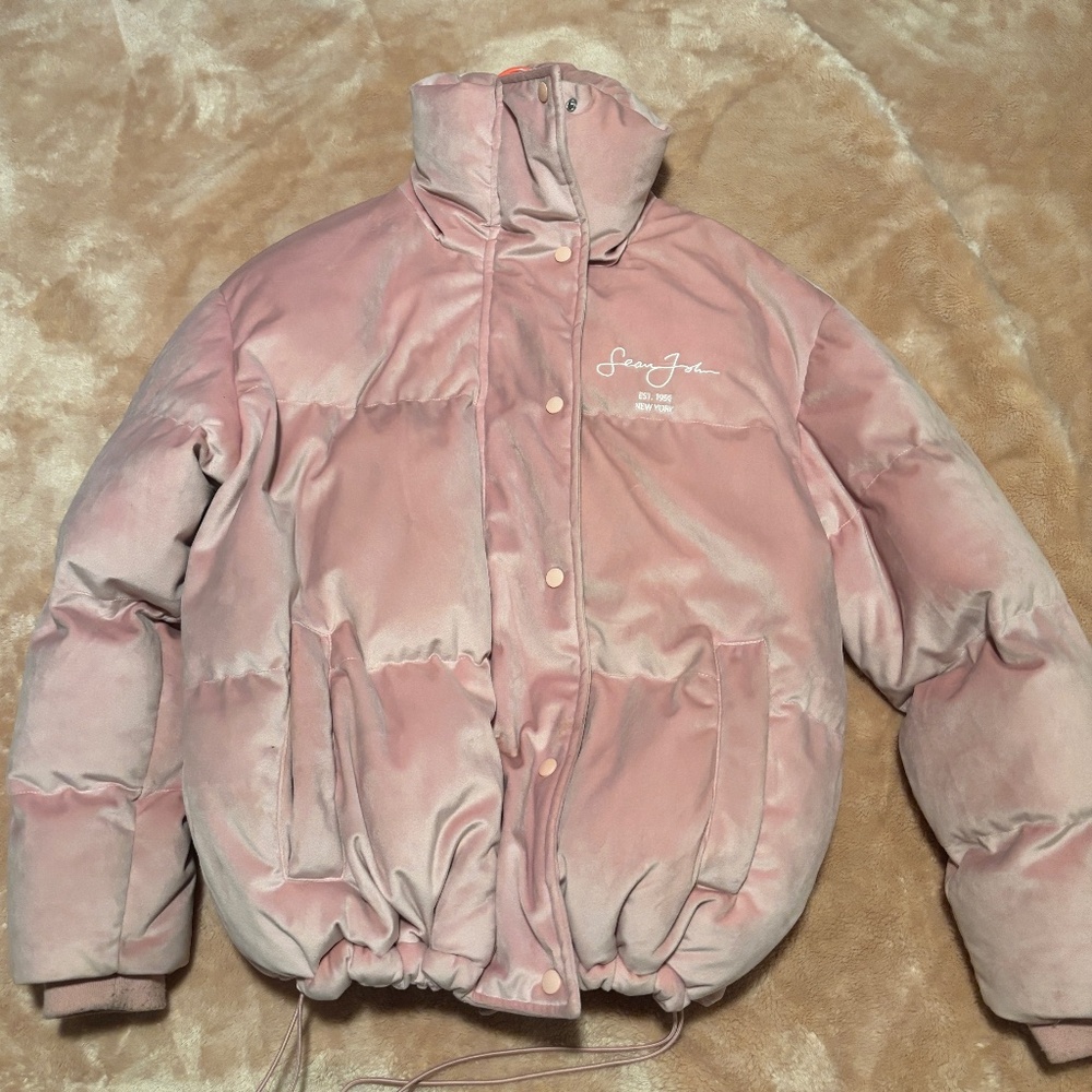 Pink Velour Sean John x Misguided Coat